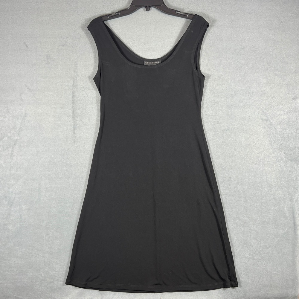Connected Apparel Womens Dress Size 6 Black Solid A-Line Sleeveless Midi Scoop